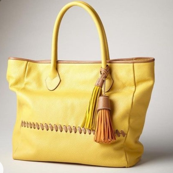 Sundance Handbags - Sundance Miette Yellow Leather Tote